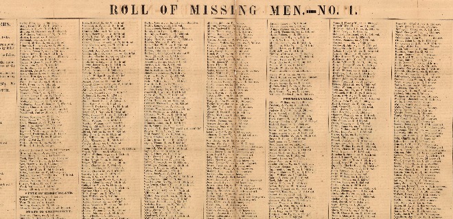 Clara Barton's Roll of Missing Men