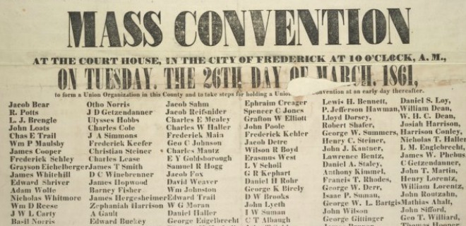 Excerpt from flyer for a pro-Union meeting in Frederick