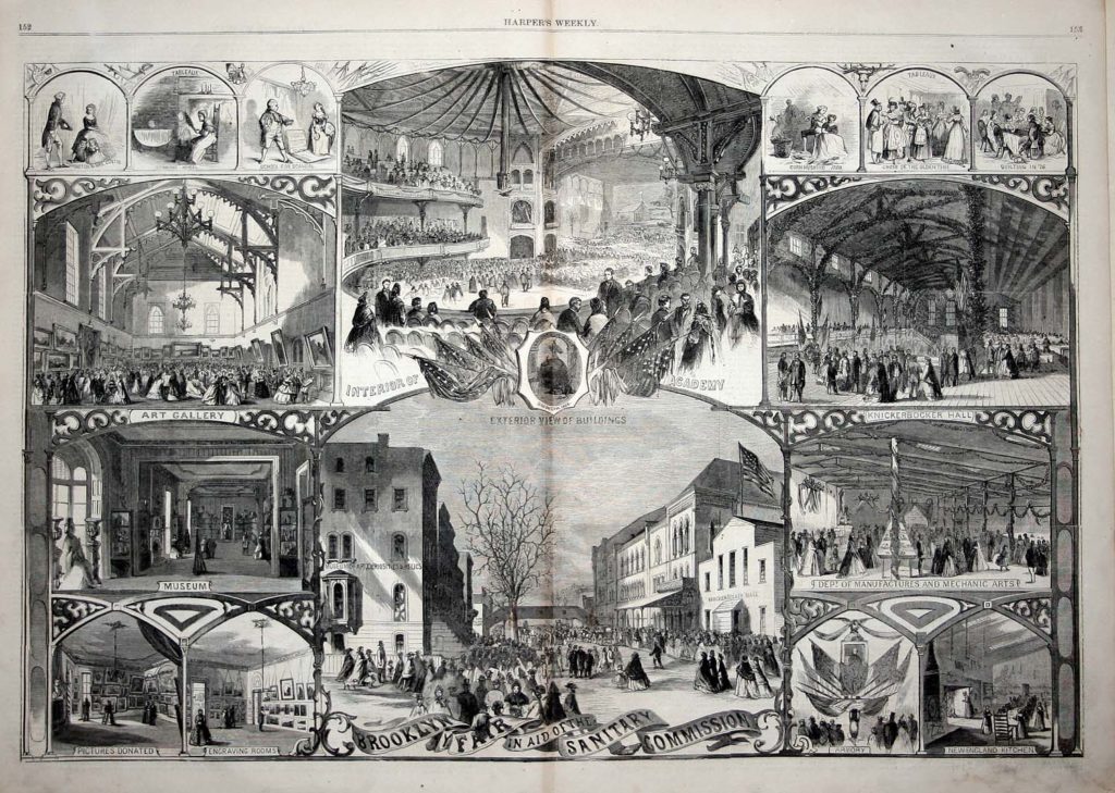 Scenes from the Brooklyn Sanitary Fair from Harpers Weekly