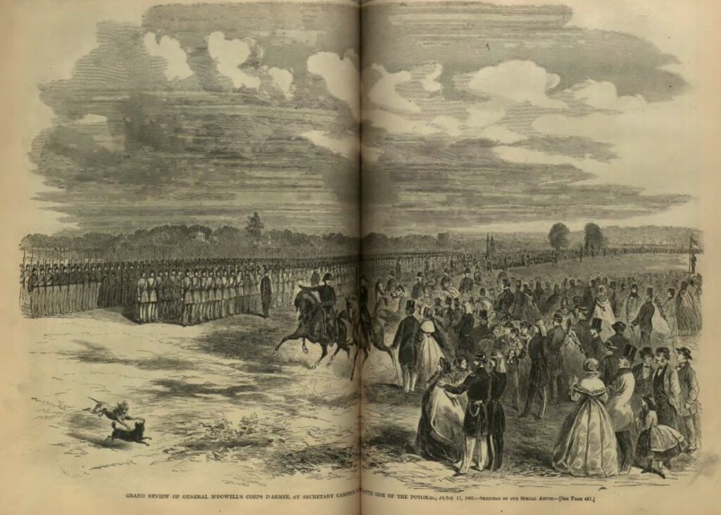 Figure 7: Grand Review of General McDowell’s Corps. Harper’s Weekly, June 17, 1861